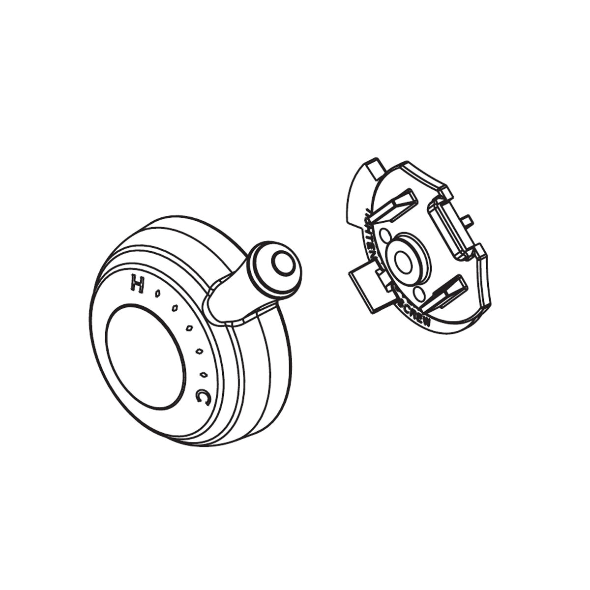DELTA® RP72572SS 17 Series Cassidy Temperature Cap and Knob, For Use With T17097, T17297 and T17497 Tub and Shower Trim, Brass, Brilliance® Stainless Steel, Import